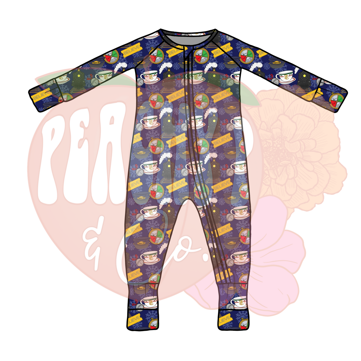 CHRISTMAS TRAIN ZIPPIES & LONG SLEEVE/PANTS SETS ✨EXTRAS✨