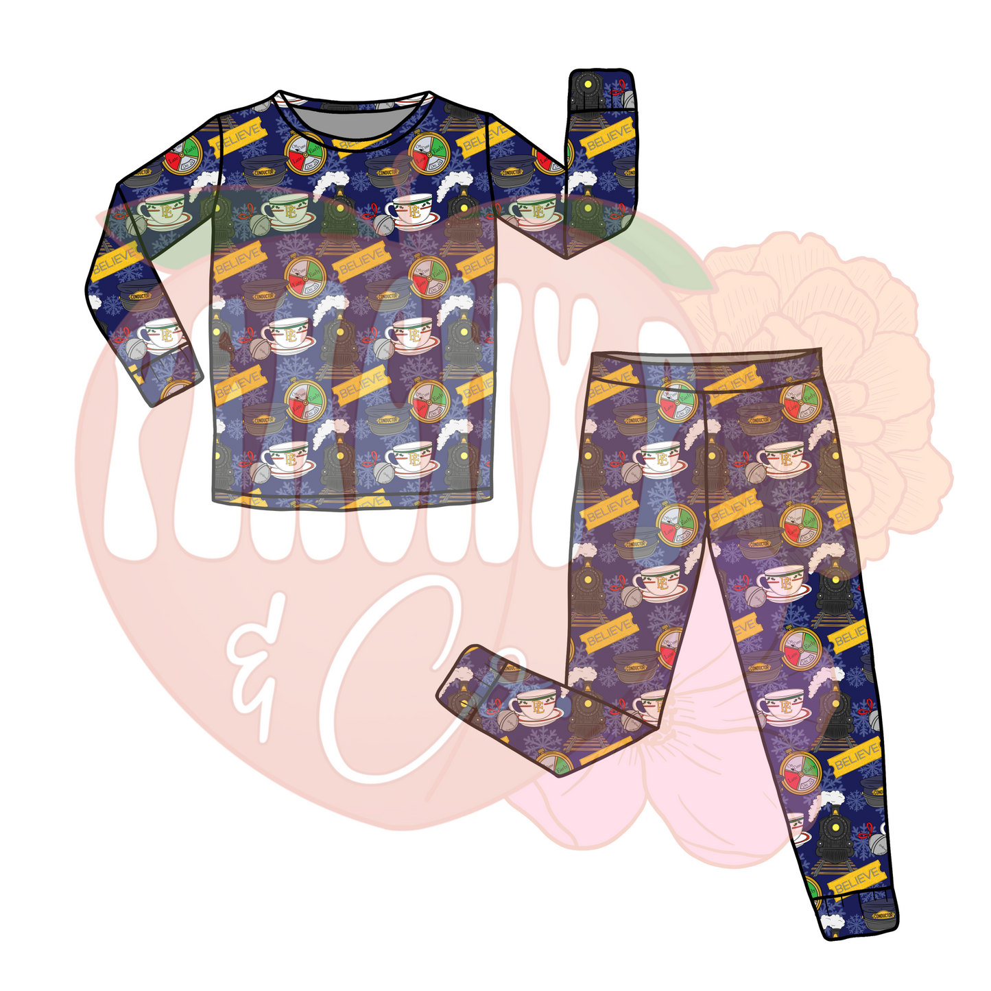 CHRISTMAS TRAIN ZIPPIES & LONG SLEEVE/PANTS SETS ✨EXTRAS✨